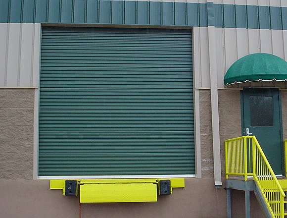Green Colored Rolling steel Garage Doors